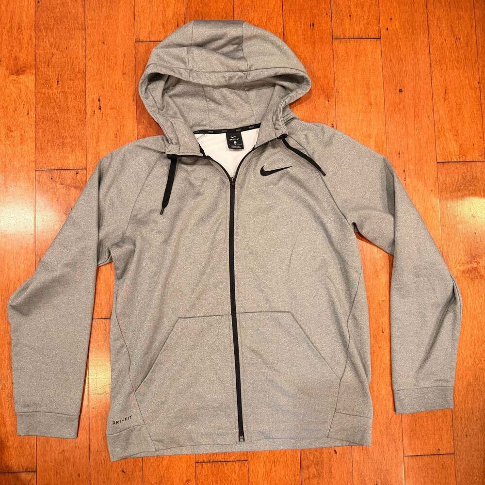 Nike Dri-FIT Full Zip Hoodie Gray Size Large